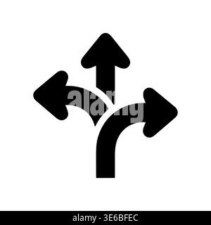 Directional Arrows Icon Symbolizing Choice, Options, and Decision Making Stock Vector