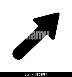 Black arrow pointing upward right direction on white background Stock Vector