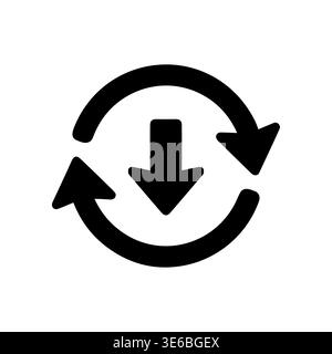 Download synchronization icon with two arrows in a circular motion Stock Vector