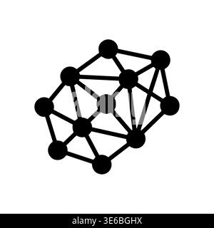 Black network connection icon, global digital connections, vector design Stock Vector