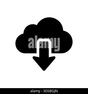 Cloud download icon vector illustration in flat design style Stock Vector