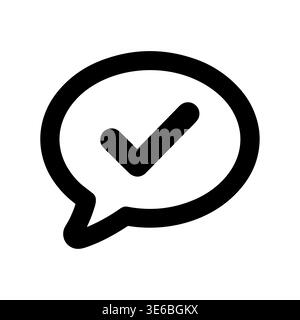 Black speech bubble icon with check mark inside vector Stock Vector