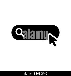 Minimalist search bar graphic element with cursor icon isolated Stock Vector