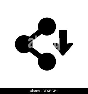 Black share and download icon glyph on white background Stock Vector
