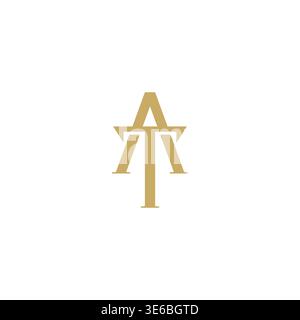 Letter TA Logo Design Vector. AT Initial Logo Stock Vector