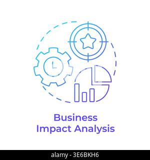 Business impact analysis blue gradient concept icon Stock Vector