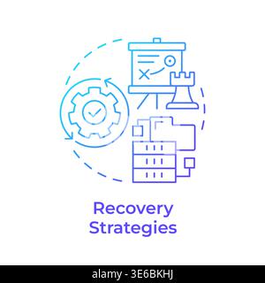 Recovery strategies blue gradient concept icon Stock Vector