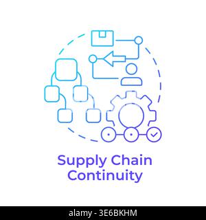 Supply chain continuity blue gradient concept icon Stock Vector