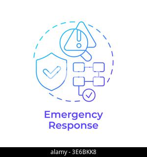 Emergency response blue gradient concept icon Stock Vector