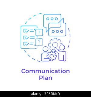 Communication plan blue gradient concept icon Stock Vector