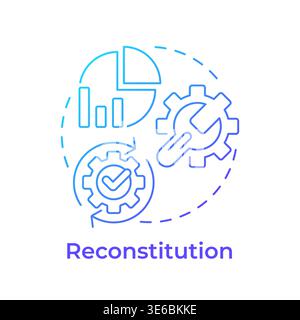 Reconstitution blue gradient concept icon Stock Vector