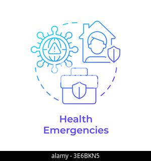 Health emergencies blue gradient concept icon Stock Vector