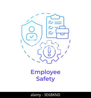Employee safety blue gradient concept icon Stock Vector