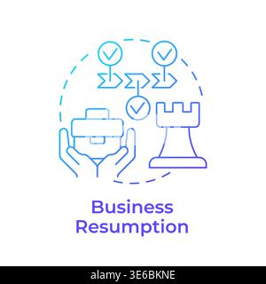 Business resumption blue gradient concept icon Stock Vector