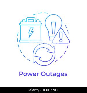 Power outages blue gradient concept icon Stock Vector