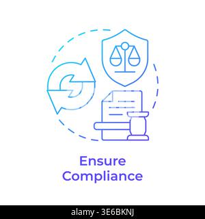 Ensures compliance blue gradient concept icon Stock Vector