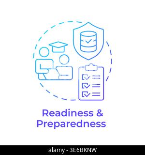 Readiness and preparedness blue gradient concept icon Stock Vector
