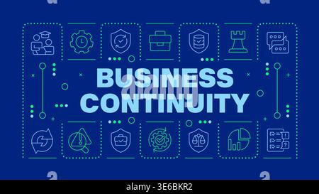 Business continuity management dark blue word concept Stock Vector