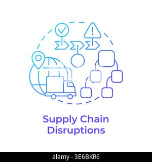 Supply chain disruptions blue gradient concept icon Stock Vector