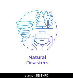 Natural disasters blue gradient concept icon Stock Vector