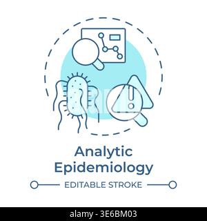 Analytic epidemiology soft blue concept icon Stock Vector