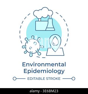 Environmental epidemiology soft blue concept icon Stock Vector