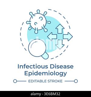 Infectious disease epidemiology soft blue concept icon Stock Vector
