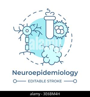 Neuroepidemiology soft blue concept icon Stock Vector