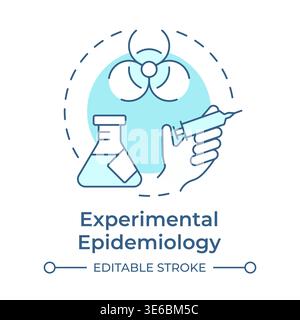 Experimental epidemiology soft blue concept icon Stock Vector