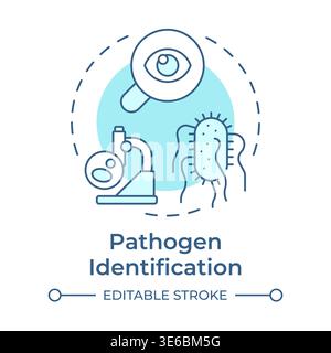 Pathogen identification soft blue concept icon Stock Vector