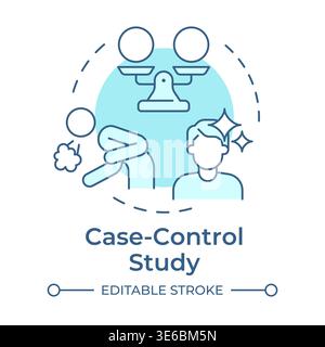 Case control study soft blue concept icon Stock Vector
