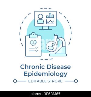 Chronic disease epidemiology soft blue concept icon Stock Vector