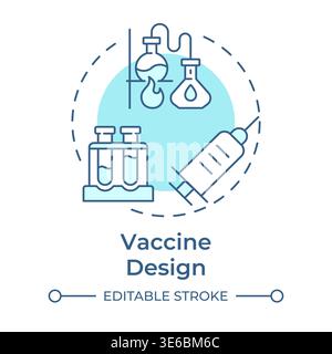 Vaccine design soft blue concept icon Stock Vector