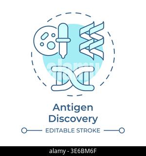 Antigen discovery soft blue concept icon Stock Vector