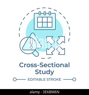 Cross sectional study soft blue concept icon Stock Vector