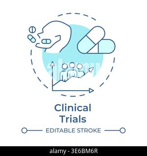 Clinical trials soft blue concept icon Stock Vector