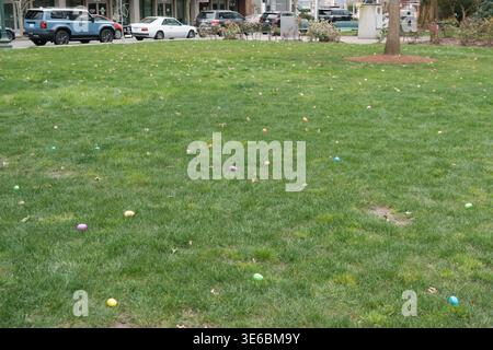 Puyallup, Washington, USA, 04.04.2026 - Pioneer Park Puyallup: Library, Playground, and Celebration Happy Easter Stock Photo