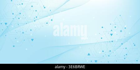 Abstract vector network connection background. Digital technology dots and lines connection concept for science, data, ai, futuristic background Stock Vector