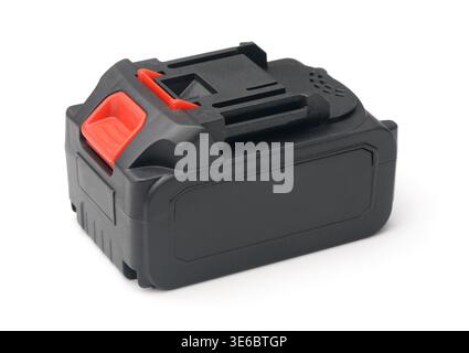 Electric power tool rechargeable replacement lithium battery isolated on white Stock Photo
