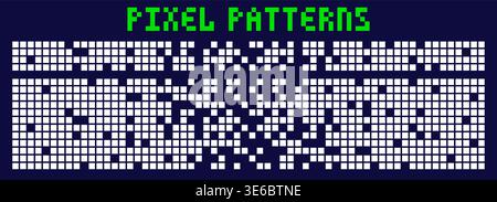 Pixel art dispersed white pattern. Stock Vector