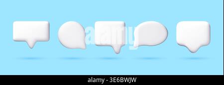 3D Set of white bubble shapes for text. Stock Vector