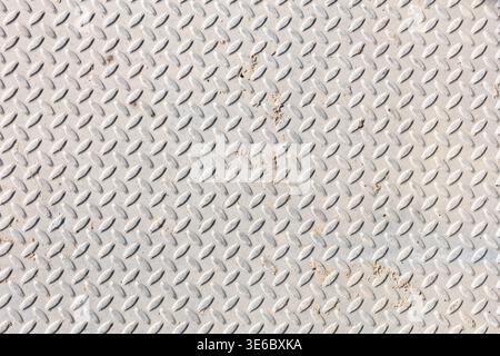 A top down view of a diamond plate pattern, as a background. Stock Photo