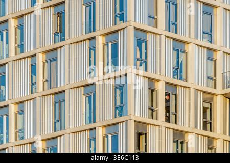 Modern Residential Building Facade, Contemporary Architecture, Urban Living Concept Stock Photo