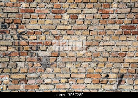 Old Weathered Brick Wall Texture Background with Rustic Pattern. High quality photo Stock Photo