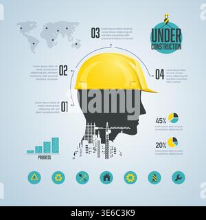 conceptual idea of under construction in industry business or web development Stock Vector