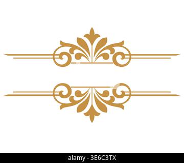 Vintage gold element. Graphic vector design. Damask graphic ornament. Stock Vector