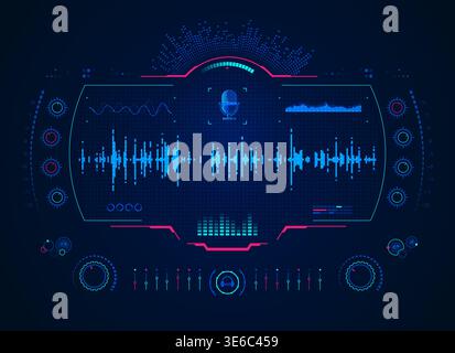 sound mixer interface presented in technology style Stock Vector