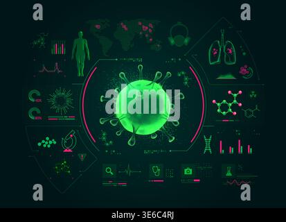 concept of infectious virus in medical biology Stock Vector