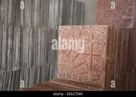Full Frame High-Resolution Texture of Polished Terrazzo Flooring with Multi-Colored Stone Chips and Marble Fragments Stock Photo