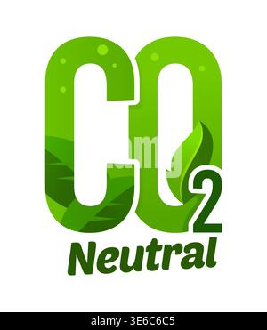 Carbon dioxide, CO2 neutral footprint icon Stock Vector